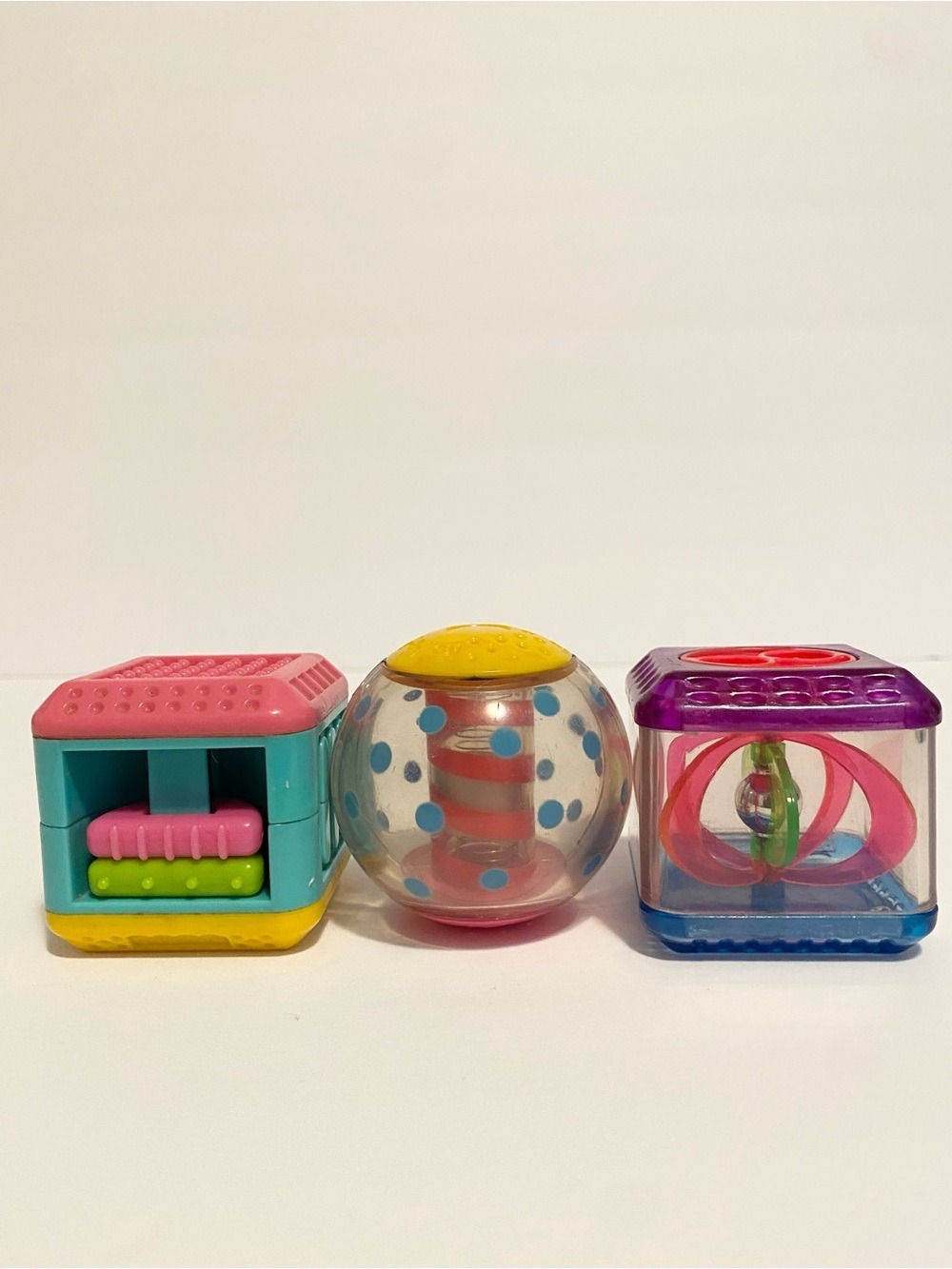 Vintage Fisher Price Peek a Boo Blocks + Ball Sensory Toys Block Lot Baby Toys